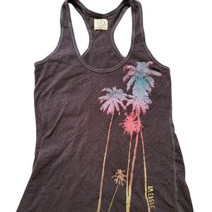 American Eagle Outfitters Y2K Gray Razor Back Tank Top Graphic Tee Womens S